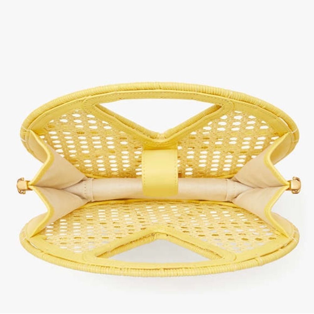 SOLD! kate spade NWT/NIP! $428 MSRP Lemon Drop Rattan Top-handle Bag - Picture 5 of 10